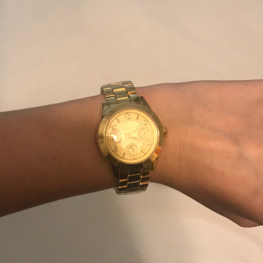 Gold dainty Michael Kors watch